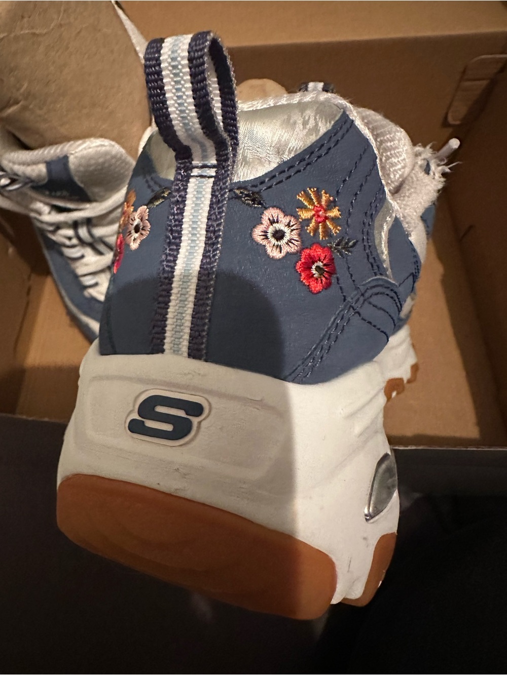 Skechers Navy and White Sneakers - Picture 3 of 4